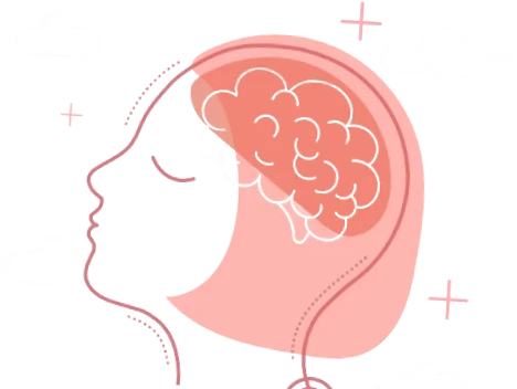 Human head with brain illustration